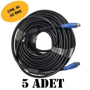 5 ADET 30 Metre 4K HDMI Kablo Chester Serisi - Gold Uçlu v2.0 Ultra HD Görüntü ve Ses Kablosu