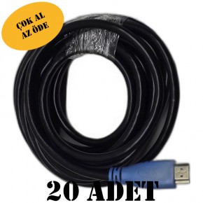 20 ADET 5 Metre 4K HDMI Kablo Chester Serisi - Gold Uçlu v2.0 Ultra HD Görüntü ve Ses Kablosu