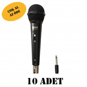 10 ADET Chester CS-55 Kablolu El Mikrofonu - Profesyonel Dinamik Sahne, Camii ve Konferans Mikrofonu