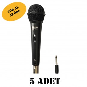 5 ADET Chester CS-55 Kablolu El Mikrofonu - Profesyonel Dinamik Sahne, Camii ve Konferans Mikrofonu