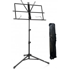 Profesyonel Metal Nota Sehpası - Katlanabilir ve Yüksekliği Ayarlanabilir Siyah Notalık