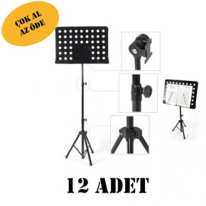 Profesyonel Delikli Şef Nota Sehpası - Yüksekliği Ayarlanabilir Ağır Hizmet Tipi Metal Notalık