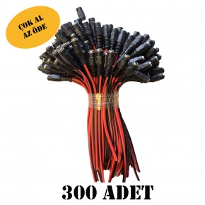 300 Adet DC Kablolu Dişi Soket - Kamera ve LED İçin 12V Power Jack Besleme Ucu