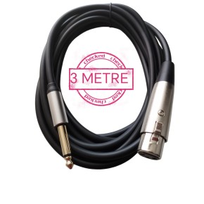 Chester 3 Metre XLR - 6.3mm Gitar Jak Mikrofon Kablosu - Yüksek Kaliteli Profesyonel Ses Kablosu
