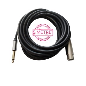 Chester 5 Metre XLR - 6.3mm Gitar Jak Mikrofon Kablosu - Profesyonel Ses ve Sahne Bağlantı Kablosu