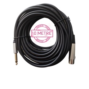Chester 10 Metre XLR - 6.3mm Gitar Jak Mikrofon Kablosu - Profesyonel Sahne Tipi Ses Aktarım Kablosu