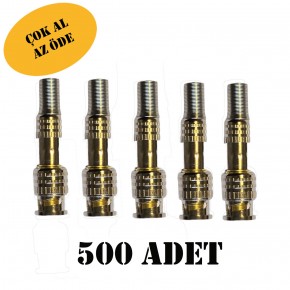 500 Adet Yaylı BNC Konnektör - Güvenlik Kamerası İçin Yüksek Kaliteli BNC Konnektör Seti